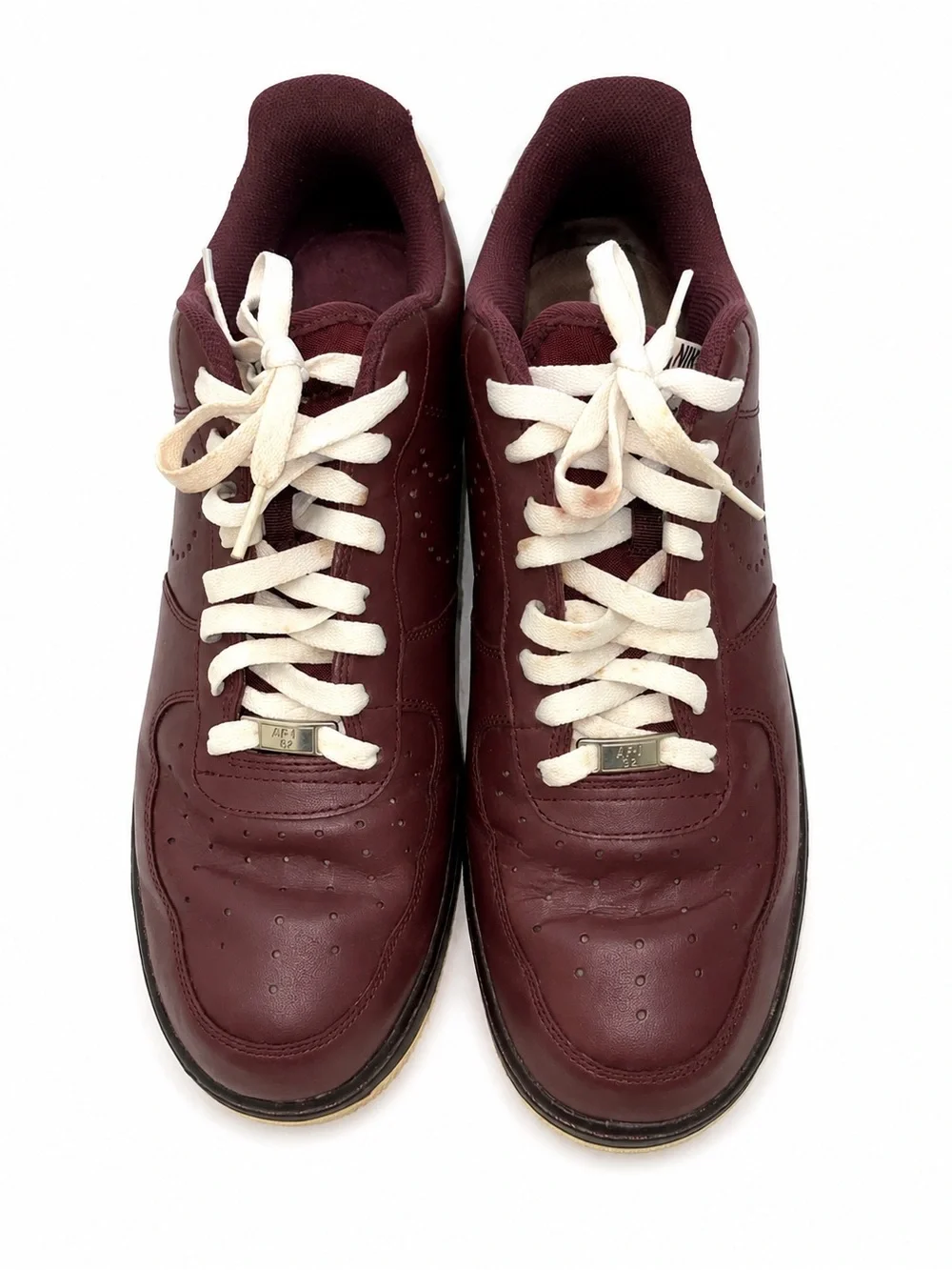 Nike Air Force 1 Low Men’s 13 Burgundy Wine Cream Leather Sneakers
